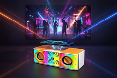 Colorful LED Wireless Charging Dual Speaker with Subwoofer
