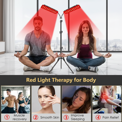 Dual-Head Tripod Red Light Therapy Lamp